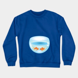 Gold Fish in Aquarium Crewneck Sweatshirt